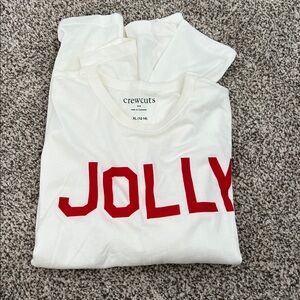 Crewcuts White Tee with Red Jolly Print